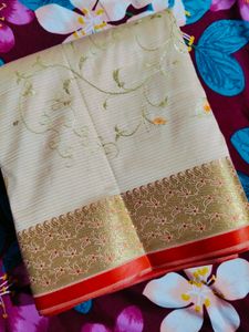 Elegant Cream Saree