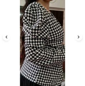Houndstooth Print Jacket