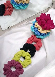 Fluffy Georgette Scrunchies...Pack Of 8