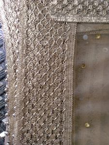 Designer,Heavy ,Long Length Golden Net Dupatta With Golden Stone And Wide Border