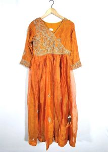 Orange Embroidered Kurta (Women's)