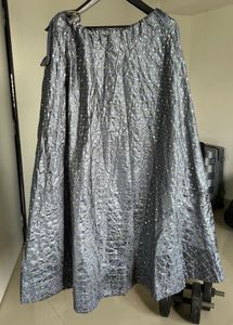 Elegant Silver Lehenga Skirt