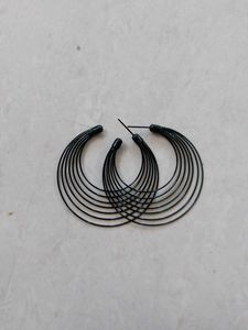 Black Layered Hoop Earrings