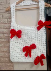 Crochet Handbag with Bows