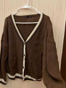 Brown Knit Cardigan