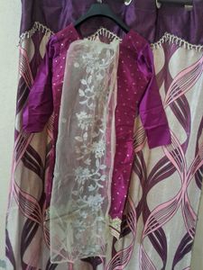 Pink &amp; Purple Embellished Kurta
