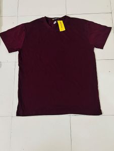 Burgundy V-Neck T-Shirt