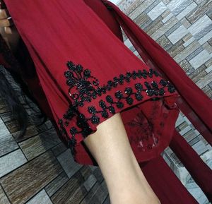 Elegant Maroon Partywear dress