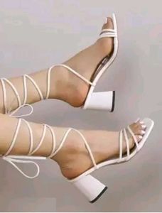 White Strappy Heels