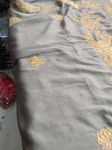 Elegant Embroidered Saree (Issue)