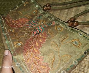 Peacock Designed Embroidered Handbag