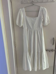 White Puff Sleeve Dress