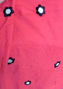 Red And Blue Patterned Kurta