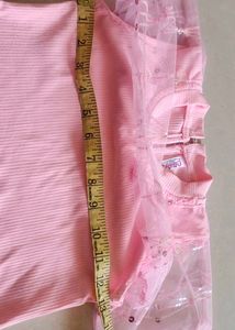 Pink Dress with Tulle Sleeves