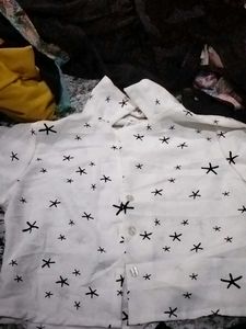 White Patterned Kid's Shirt