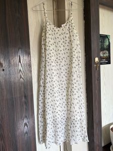 White Printed Slip Dress