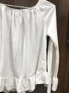 White Ruffle Top