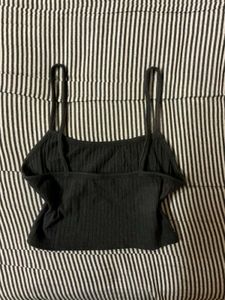 Black Ribbed Tank Top