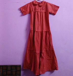 Red Girls Casual korean Dress
