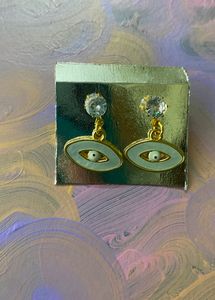 Pastel Green Eye Stud Earrings