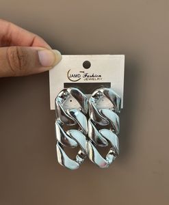Silver Overlapping Statement Earrings