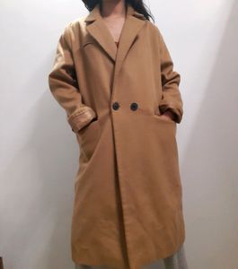 Wool Blend Korean Fashion Overcoat Women