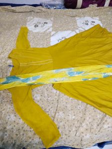 Yellow anarkali set