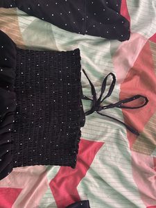 Polka Dot Bell Sleeve Top
