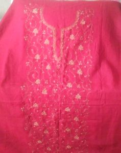 kashmiri embroidery cotton full suit piece (unstit