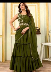 heavy georgette ready to wear saree