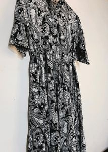 Very Beautiful Black And White Combination Dress
