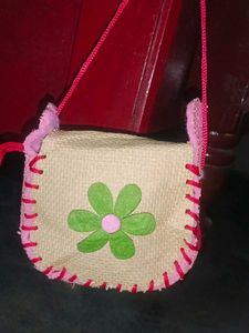 Cute Floral Flower Jute  Crossbody Bag
