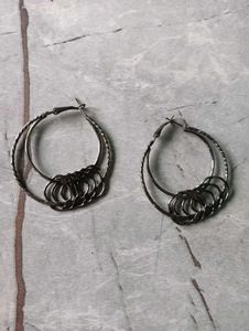 Black Hoop Earrings