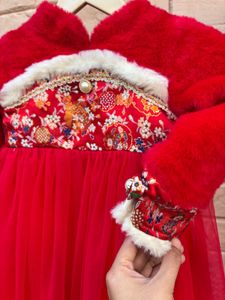 NEW Festive Red Girl Baby Dress