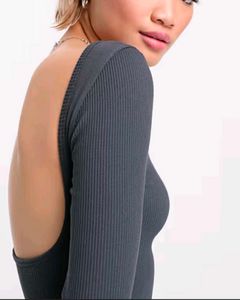 Gray Knit Bodycon Dress