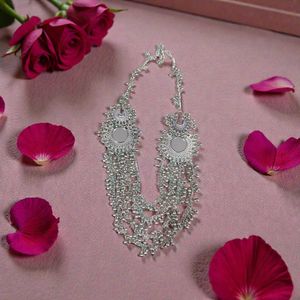 Oxidized Silver Necklace Earring Set