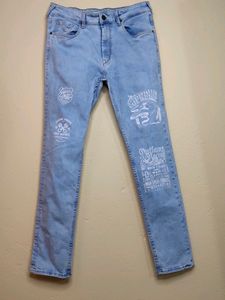 Cool Printed Slim Fit Jeans For Men