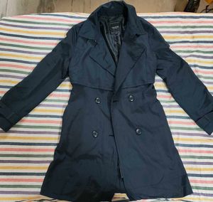 Elegant Navy Blue Trench Coat