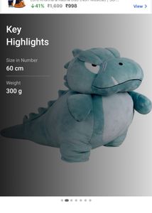MINISO Tyrannosaurus Plush Toy Pillow Cute Large S