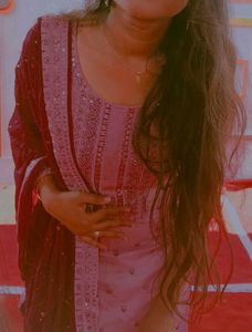 Elegant pink and wine Kurta Set