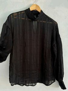 Chic Black Sheer Top
