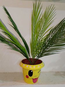 Artificial Plant in Hand-Painted Smiley Pikachu 😉