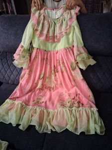 Girls' Floral Chiffon Dress