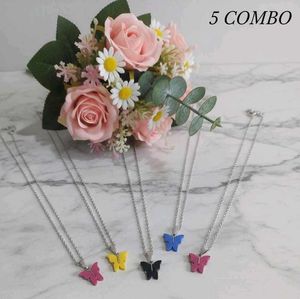 Butterfly Necklace Combo (5 Pcs)
