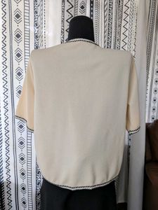 Vintage Cream Button-Up Top