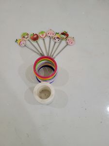 Colored Fruit Fork Set