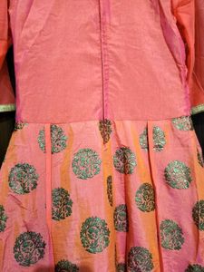 Coral ethnic gown
