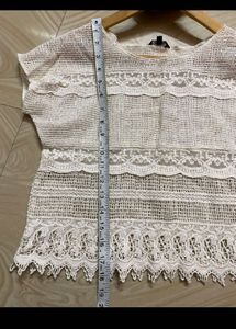 NUON Blouse Crochet &amp; Lace Off White
