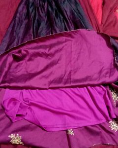 Embroidered Purple Skirt