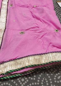 gota work pink georgette suit
